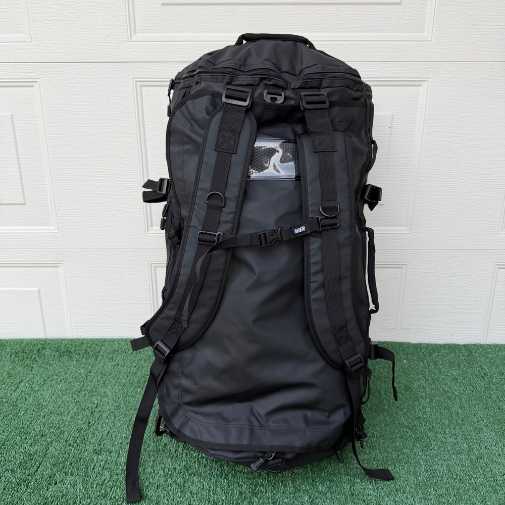 MIER 10110033-9007 Large Black 90L Waterproof Convertible Duffle Bag Backpack‎